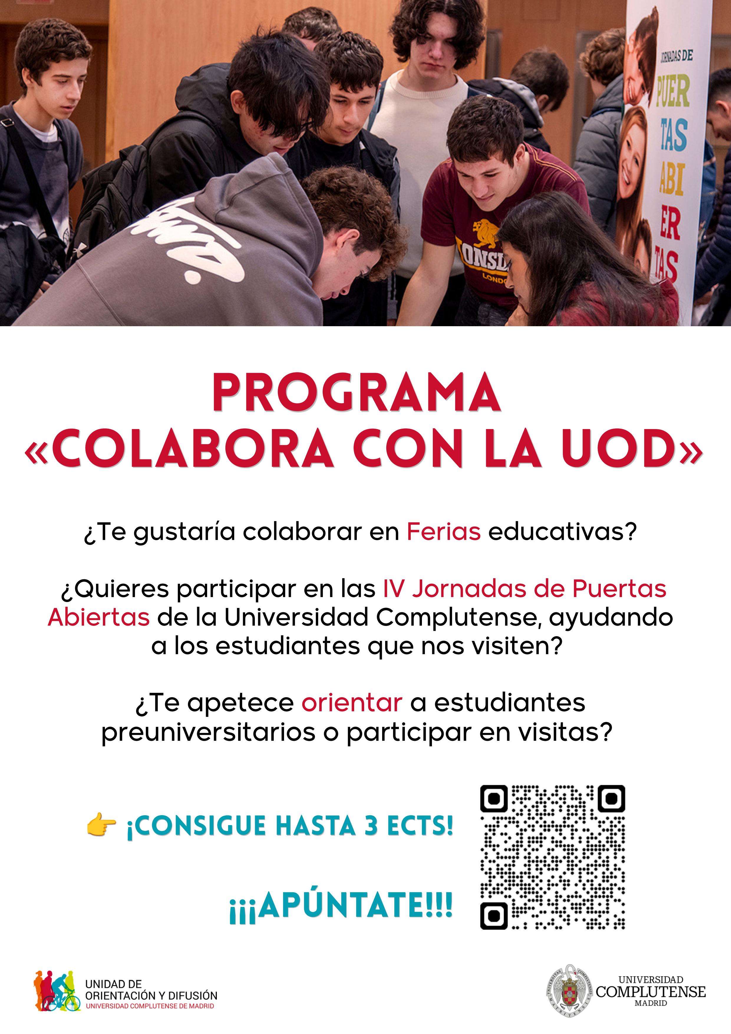 Programa "Colabora con la UOD" para estudiantes de Grado y Máster (hasta 3 ECTS)